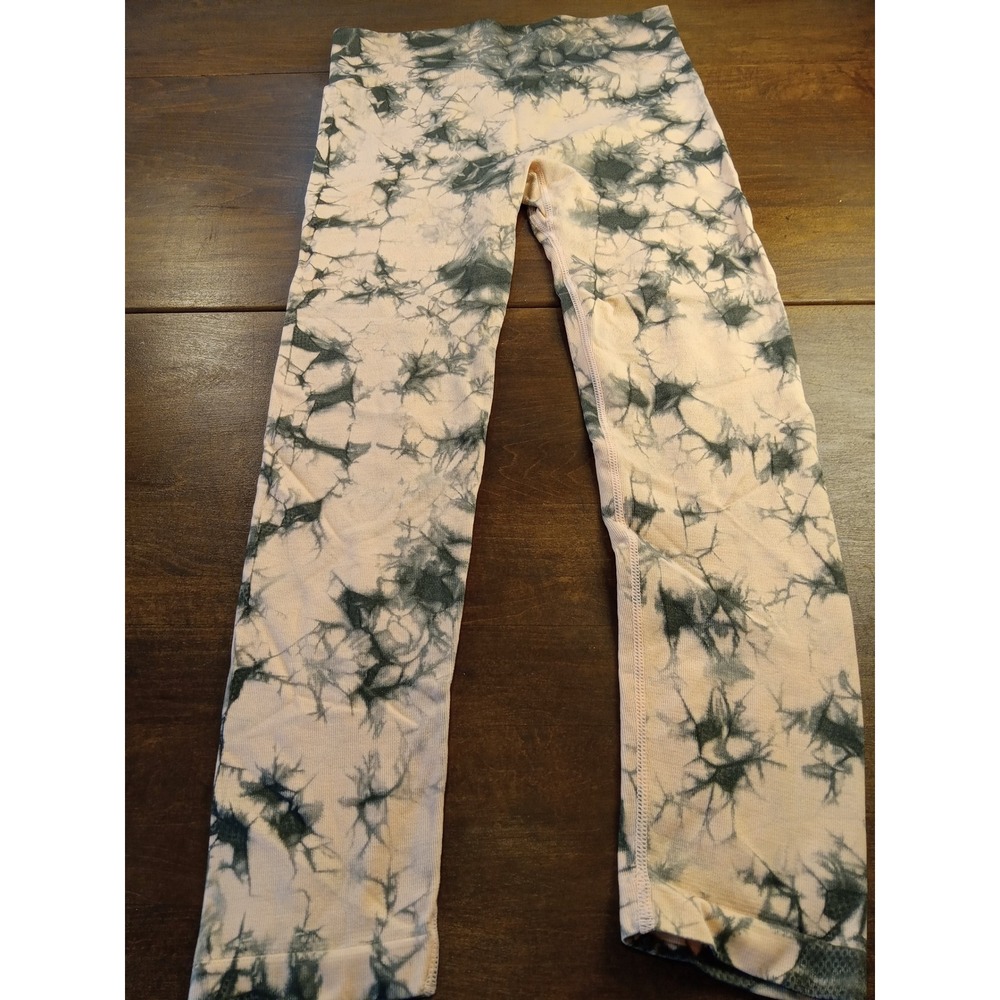 Pink Lily Tie Dye Seamless Ribbed Leggings Athleisure Activewear Womens